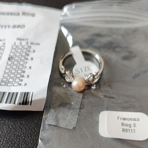 Francesca's Collections Silver Ring with Peach Pearl